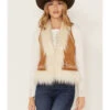Shyanne Women's Fur Trim Embroidered Vest