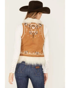 Shyanne Women's Fur Trim Embroidered Vest -Western Cowboy Clothing Shop 2000380670 255 P3