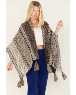 Shyanne Women's Mixed Knit Stripe Shawl