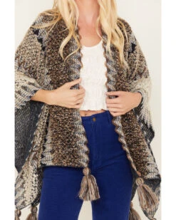 Shyanne Women's Mixed Knit Stripe Shawl -Western Cowboy Clothing Shop 2000380676 401 P3