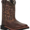 Dan Post Toddler Girls' Leopard Print Western Boots - Broad Square Toe