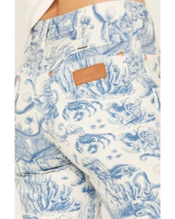 Wrangler Women's High Rise Nautical Print Wanderer Flare Jeans -Western Cowboy Clothing Shop 2000383489 900 P4