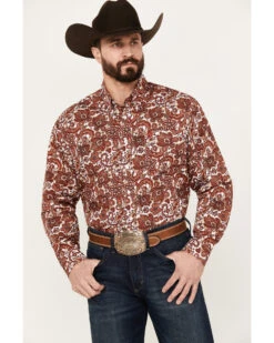 Cinch Men's Paisley Print Long Sleeve Button Down Western Shirt