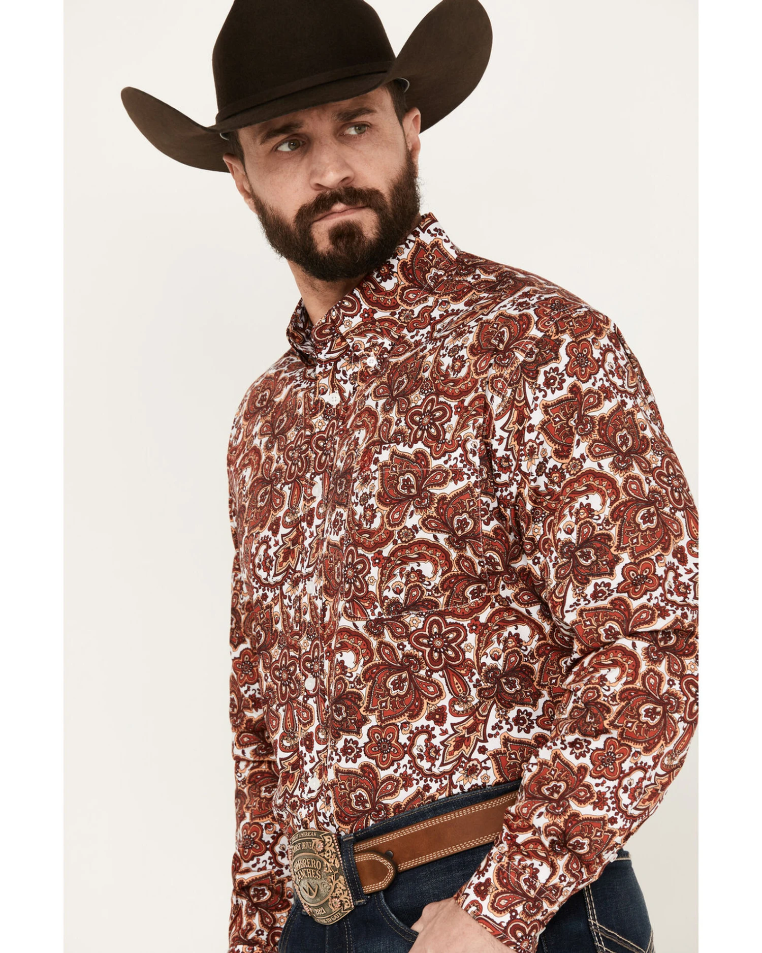 Cinch Men's Paisley Print Long Sleeve Button Down Western Shirt 2 Cinch Men's Paisley Print Long Sleeve Button Down Western Shirt - Image 2