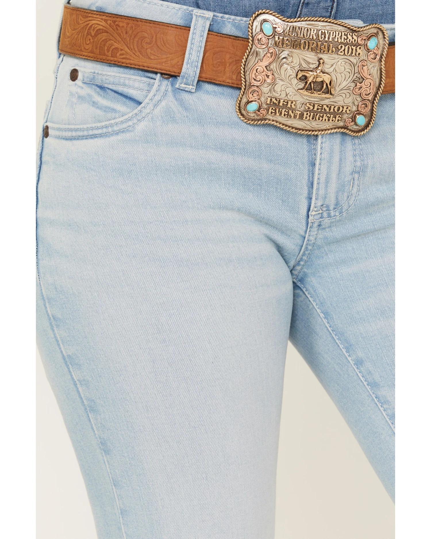 Wrangler Retro Women's Mid Rise Light Wash Mae Wide Leg Trouser Jeans 2 Wrangler Retro Women's Mid Rise Light Wash Mae Wide Leg Trouser Jeans - Image 2