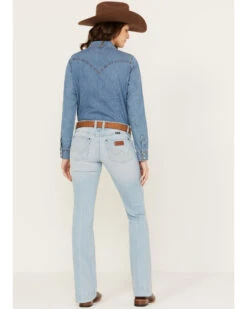 Wrangler Retro Women's Mid Rise Light Wash Mae Wide Leg Trouser Jeans 6 Wrangler Retro Women's Mid Rise Light Wash Mae Wide Leg Trouser Jeans -Western Cowboy Clothing Shop 2000384128 412 P3