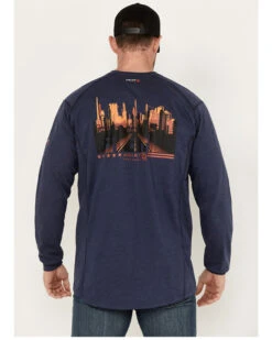 Ariat Men's Rebar FR Air Refinery Henley Long Sleeve Work Shirt