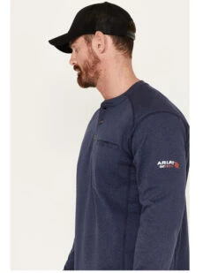 Ariat Men's Rebar FR Air Refinery Henley Long Sleeve Work Shirt -Western Cowboy Clothing Shop 2000384766 410 P3