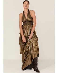 Flying Tomato Women's Metallic Tiered Maxi Dress -Western Cowboy Clothing Shop 2000384955 710 P3