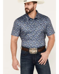 Panhandle Men's Southwestern Short Sleeve Snap Polo