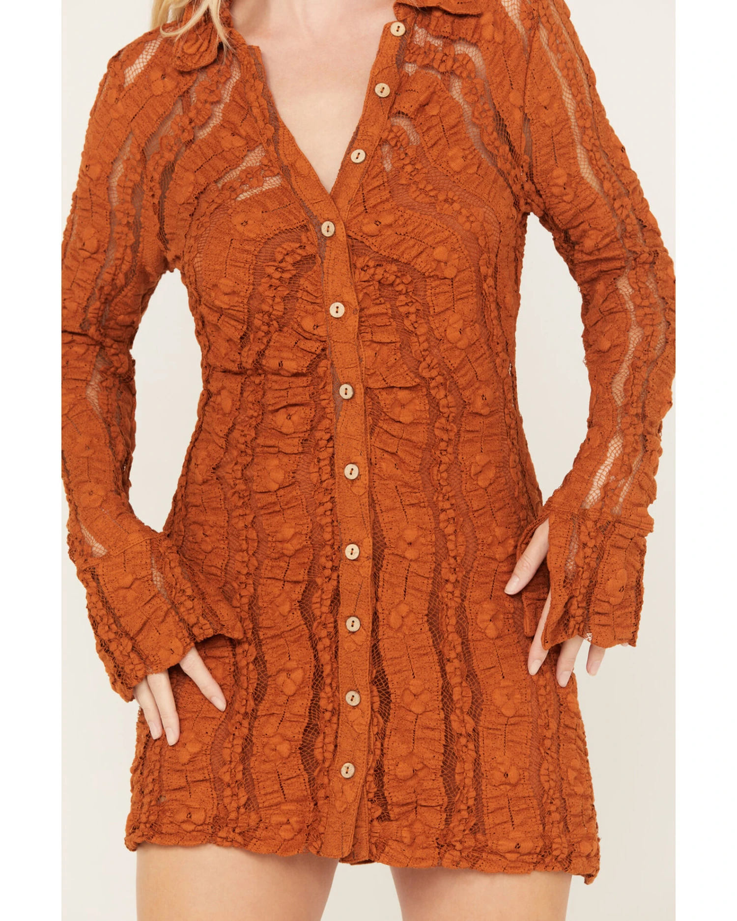 Free People Women's Shayla Lace Mini Dress 3 Free People Women's Shayla Lace Mini Dress - Image 3