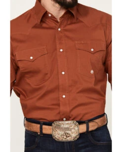 Roper Men's Amarillo Solid Long Sleeve Stretch Western Snap Shirt -Western Cowboy Clothing Shop 2000385726 220 P3