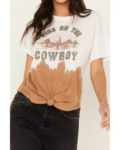 Shyanne Women's Dip Dye Graphic Tie Front Tee -Western Cowboy Clothing Shop 2000386179 100 P3