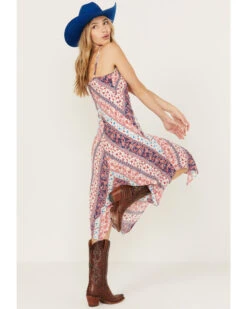 Wild Moss Women's Multi Print Hanky Hem Midi Dress -Western Cowboy Clothing Shop 2000387400 900 P4