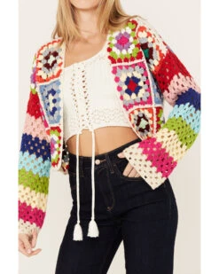 Revel Women's Crochet Patchwork Long Sleeve Cardigan -Western Cowboy Clothing Shop 2000387492 900 P3