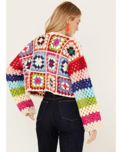 Revel Women's Crochet Patchwork Long Sleeve Cardigan -Western Cowboy Clothing Shop 2000387492 900 P4