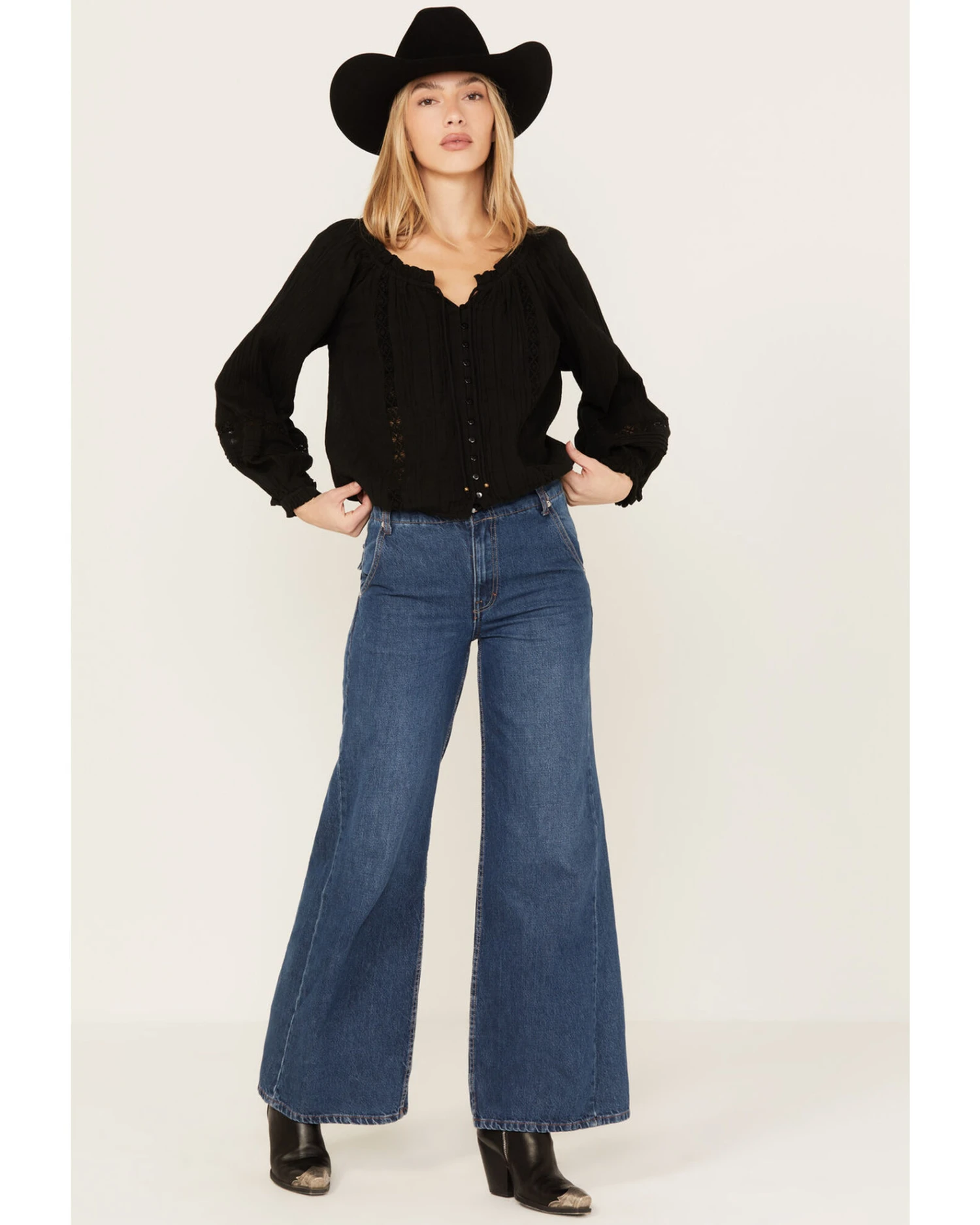 Revel Women's Long Sleeve Peasant Top 1 Revel Women's Long Sleeve Peasant Top