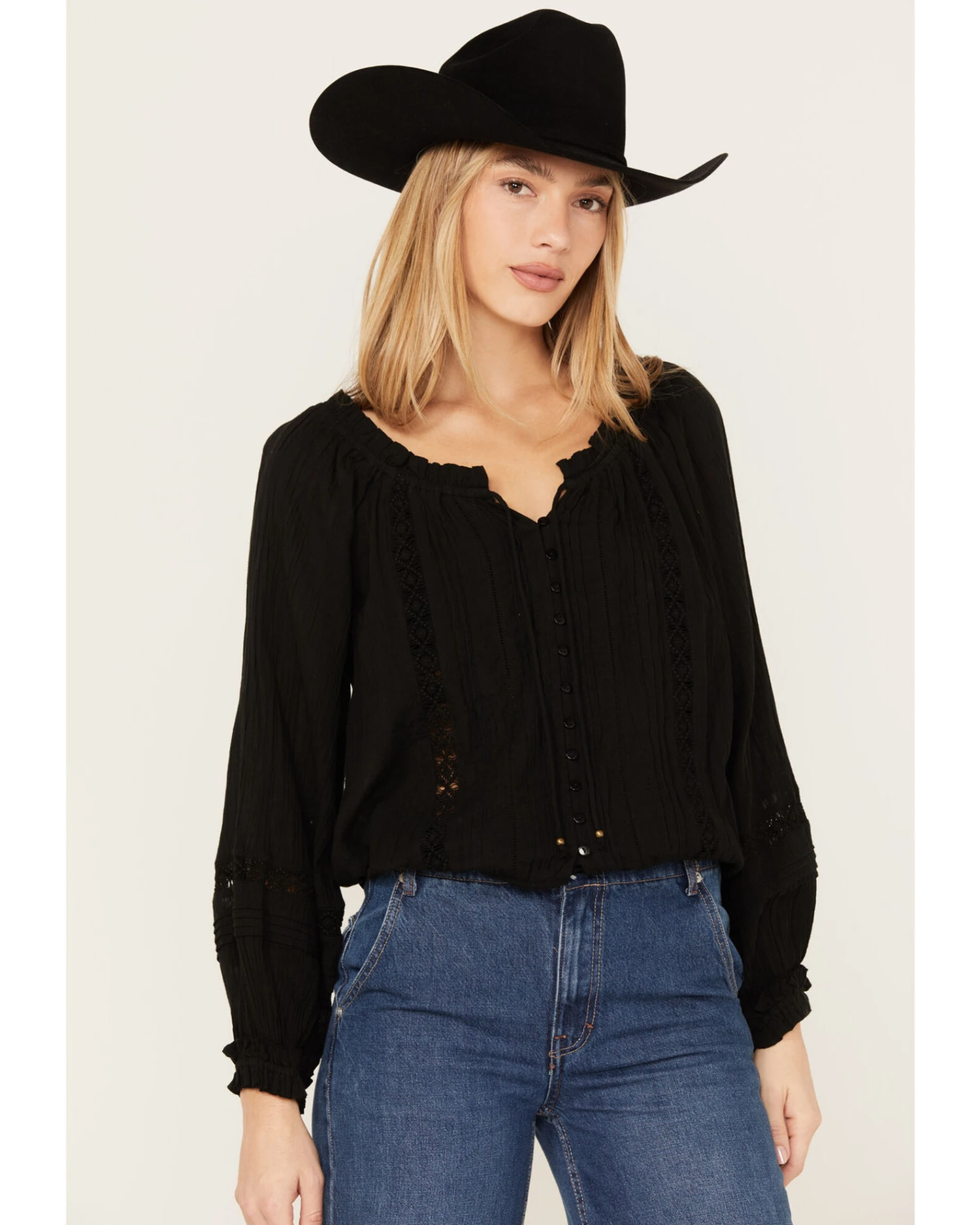 Revel Women's Long Sleeve Peasant Top 2 Revel Women's Long Sleeve Peasant Top - Image 2