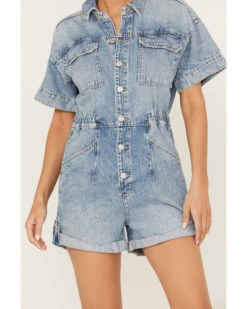 Free People Women's Marci Denim Shortall -Western Cowboy Clothing Shop 2000388004 414 P3