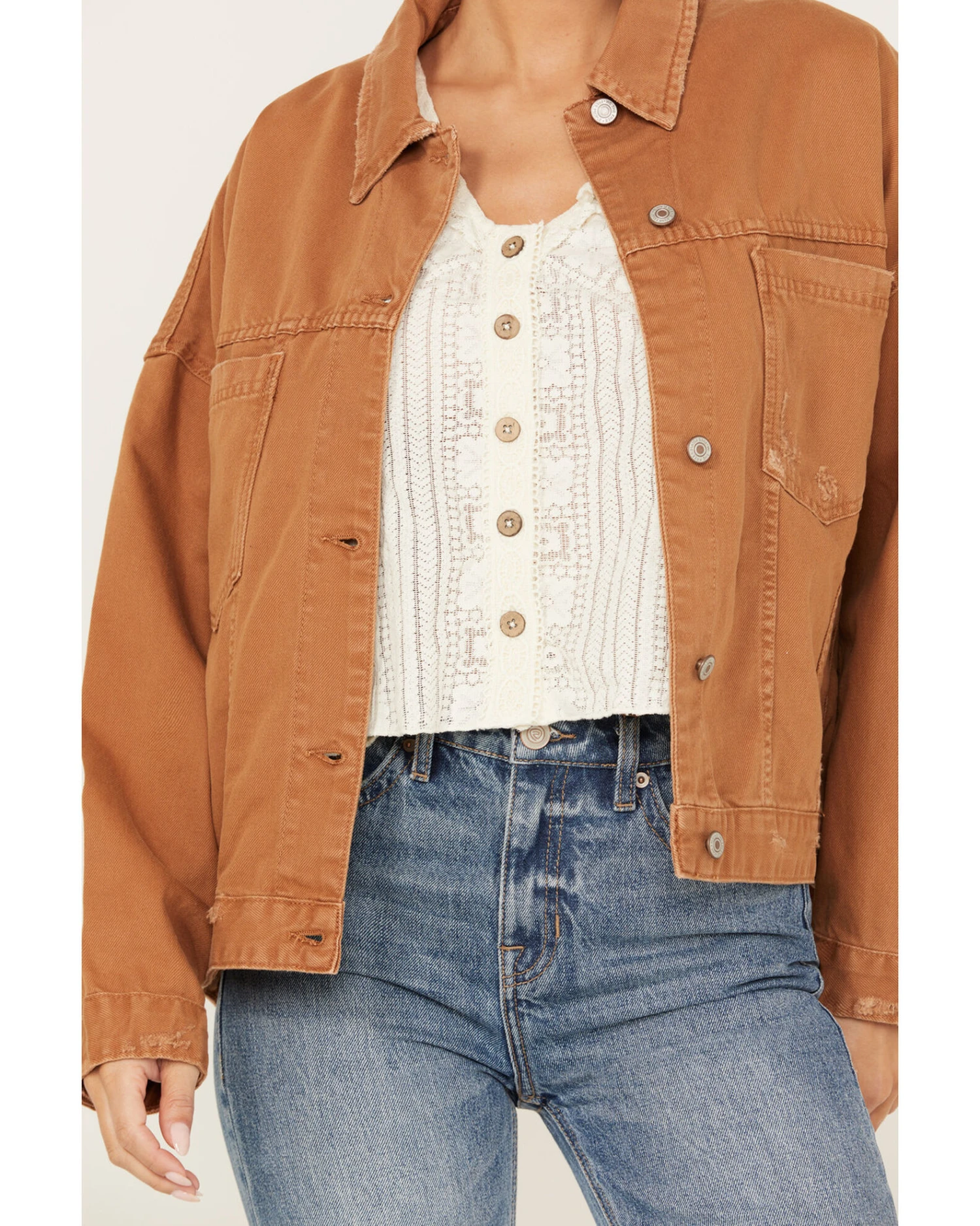 Free People Women's Opal Swing Denim Jacket 3 Free People Women's Opal Swing Denim Jacket - Image 3