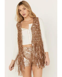 Wonderwest Women's Foiled Suede Vest