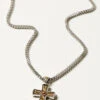 M & F Western Men's Twister Antique Cross Necklace