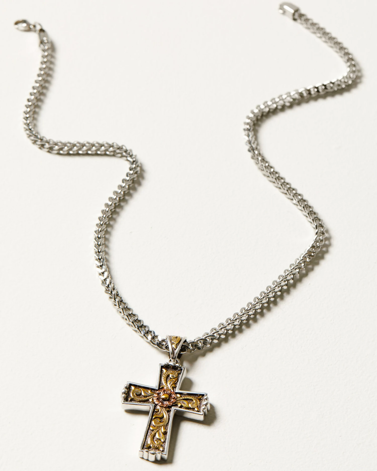 M & F Western Men's Twister Antique Cross Necklace 1 M & F Western Men's Twister Antique Cross Necklace