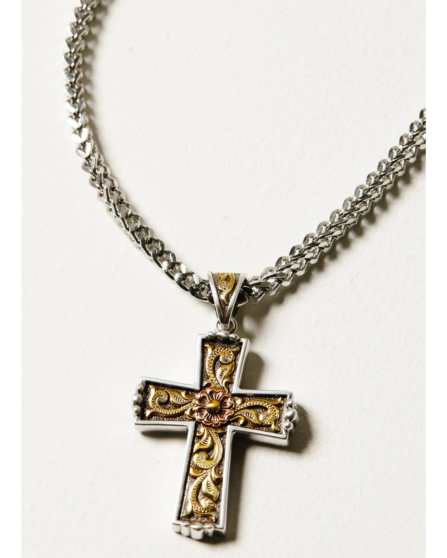 M & F Western Men's Twister Antique Cross Necklace 2 M & F Western Men's Twister Antique Cross Necklace - Image 2