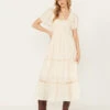Band Of The Free Women's Crochet Trim Front Maxi Dress