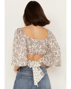 Beyond The Radar Women's Bandana Print Tie Back Top -Western Cowboy Clothing Shop 2000392300 103 P4
