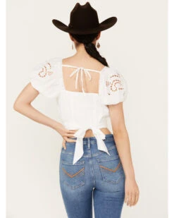 Band Of The Free Women's Tie Back Short Sleeve Entrada Top -Western Cowboy Clothing Shop 2000394607 100 P4