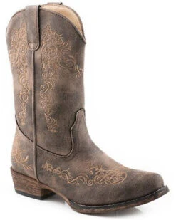 Roper Little Girls' Riley Scroll Western Boots - Snip Toe
