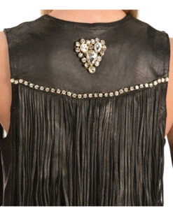 Kobler Leather Women's Yucaipa Fringe & Rhinestone Leather Vest -Western Cowboy Clothing Shop 225J37 89 D4
