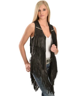 Kobler Leather Women's Yucaipa Fringe & Rhinestone Leather Vest