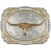 Montana Silversmiths Dual-Tone Cowboy Cameo Longhorn Buckle