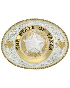 Montana Silversmiths State Of Texas Star Seal Western Buckle
